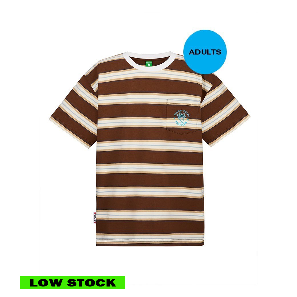 (DROP 5) BOLD STRIPED JERSEY T-SHIRT - BROWN (ADULTS)
