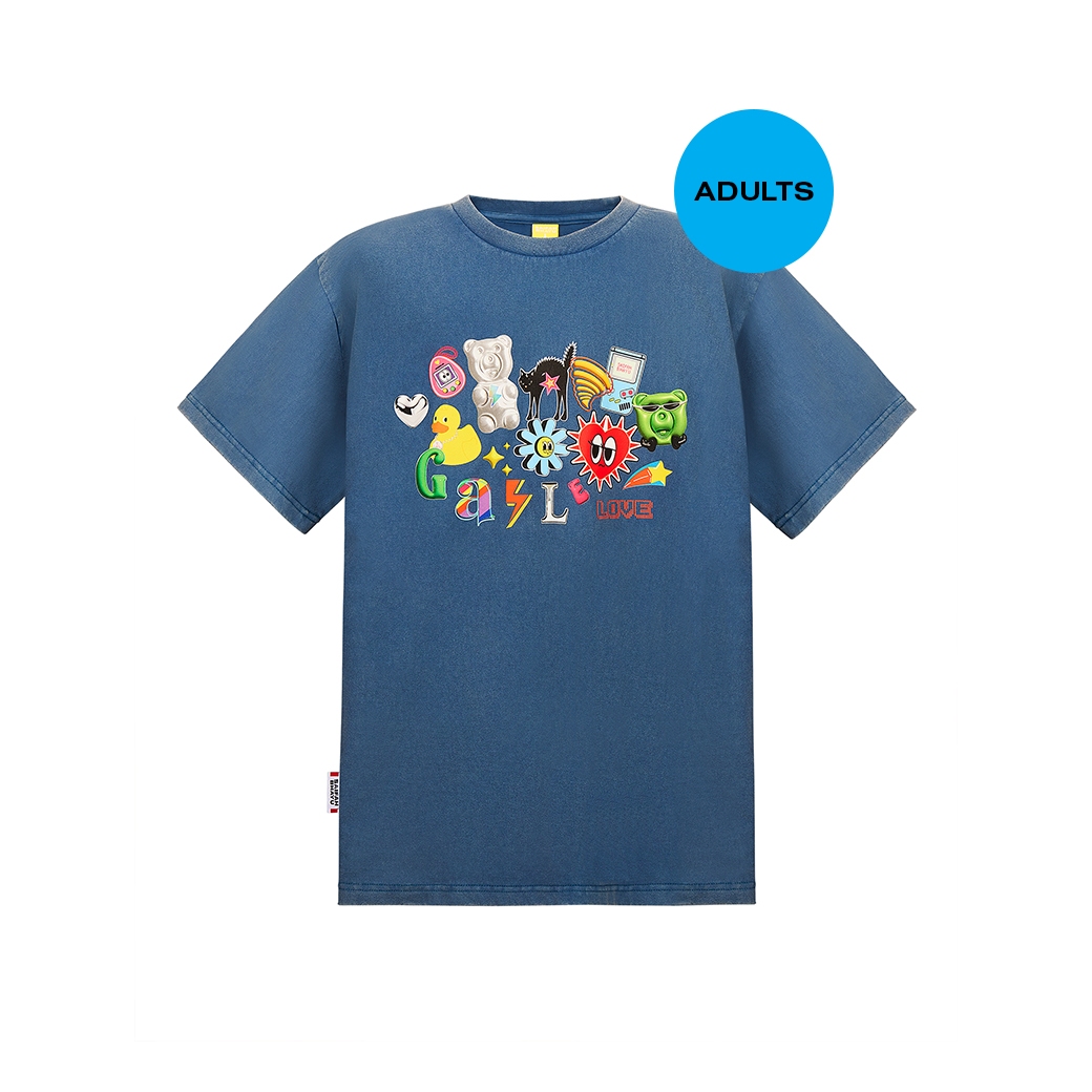 (DROP 2) STICKER CLUB T-SHIRT - BLUE (ADULTS)