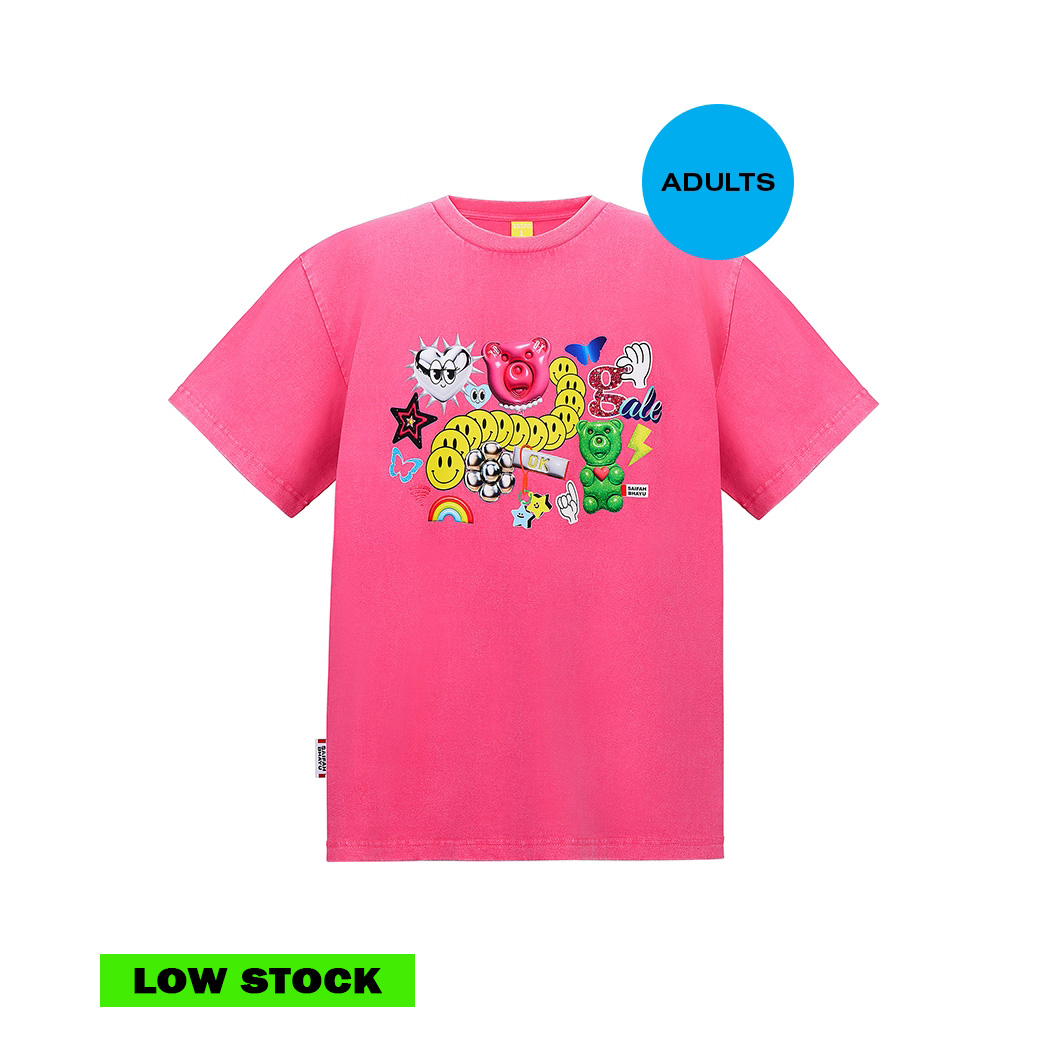 (DROP 5) STICKER CLUB T-SHIRT - PINK (ADULTS)